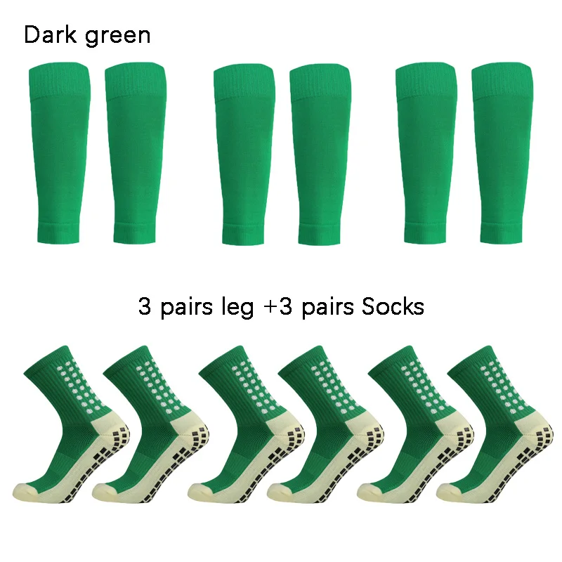 3 Paar Beinabdeckungen + 3 Paar Fußballsocken für Herren, Rutschfeste Fußballsocken und Knieschoner, Wadenstulpen für Erwachsene und Jugendliche, Rutschfeste Schienbeinschoner – Detail 5