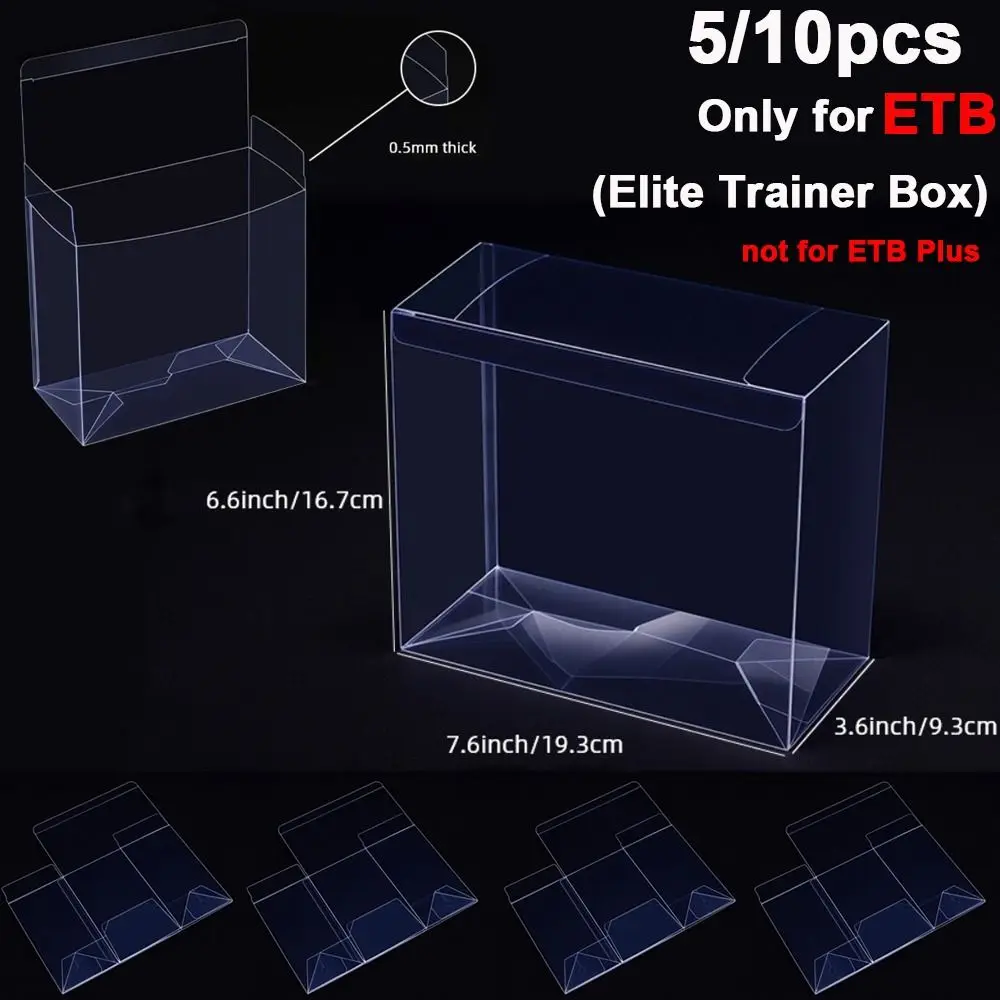 

5/10 шт 360 ° Пластиковые защитные чехлы Clear View, пылезащитные, против царапин, для хранения игровых карт, прочный ПЭТ для коробки для тренировок ETB Elit
