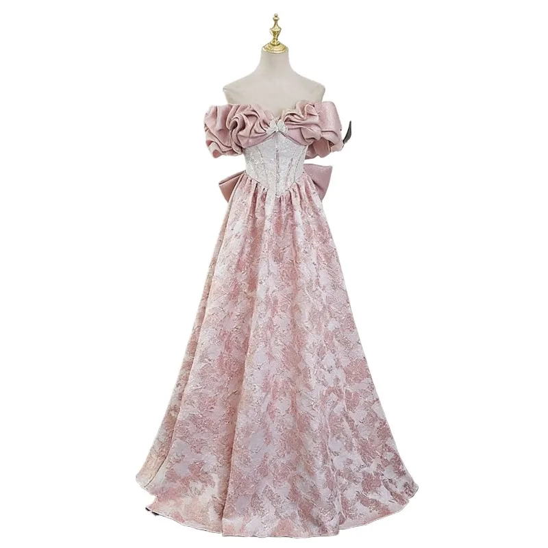 Nuevo Vestido de Verano 2026 para Mujer, Sexy, sin Tirantes, Ligero, Elegante, Estilizador, de un Solo Hombro, para Banquete o Novia