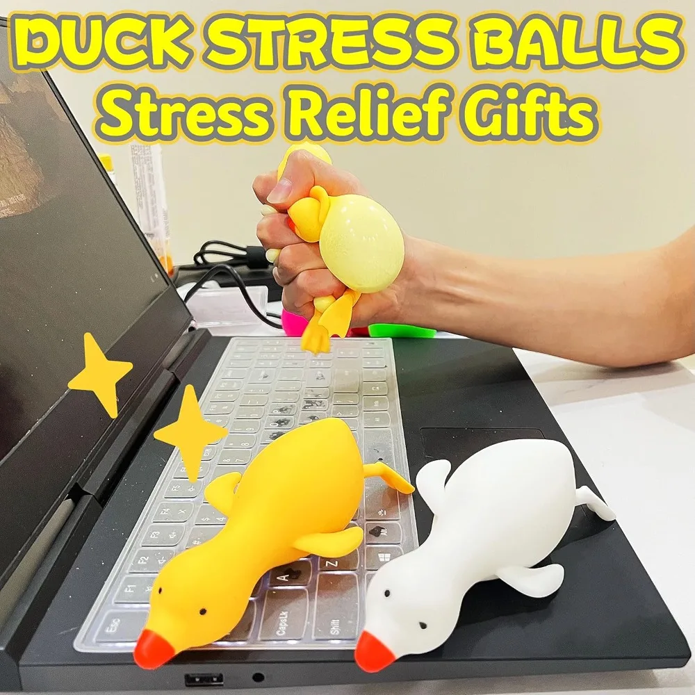 Squishy Duck Stressbal - Angst Relief Zintuiglijk Fidget Speelgoed, Zacht Knijpspeeltje voor Volwassenen Kinderen, Feestartikelen Geschenken