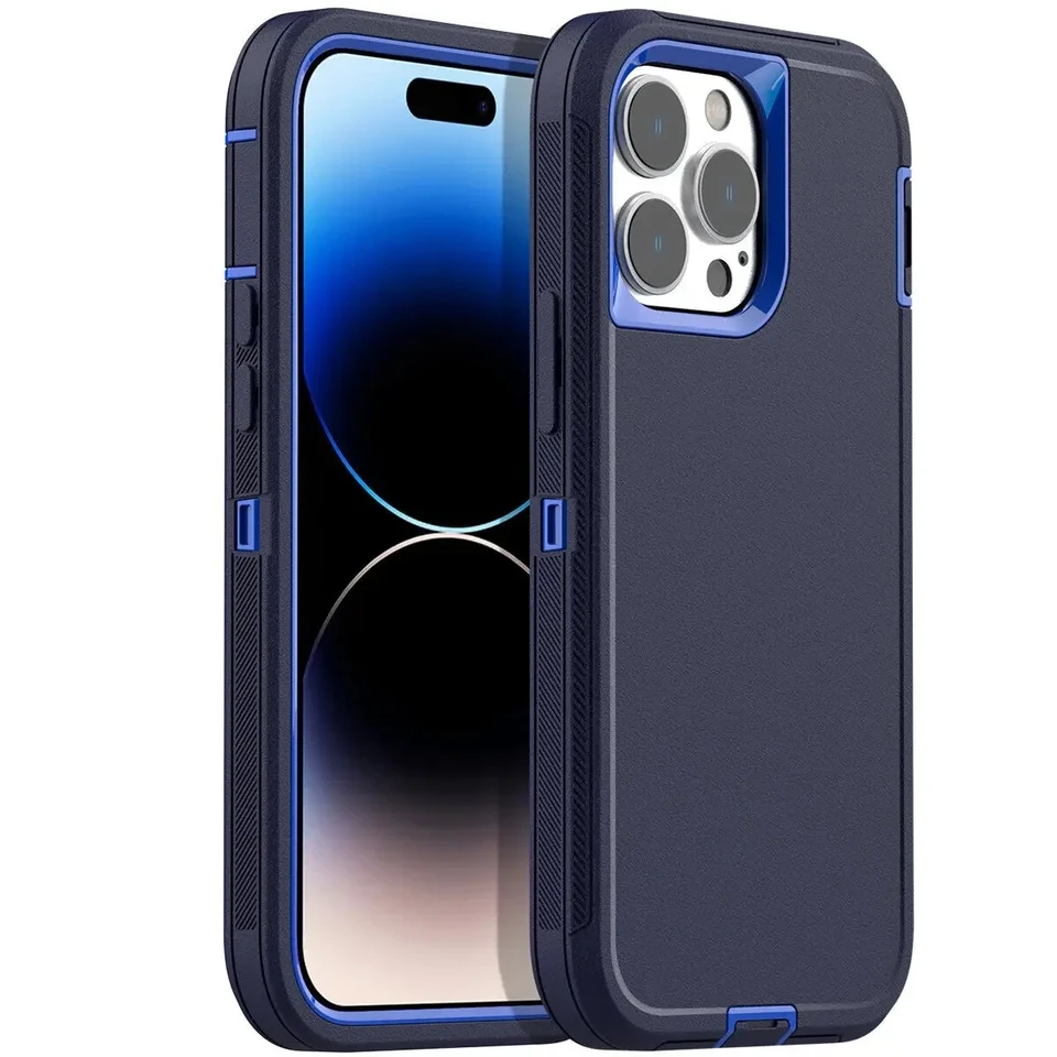 Funda resistente 3 en 1, a prueba de golpes y polvo, para iPhone 15 14 13 12 11 16Pro MAX MINI XSMAX XR X XS SE 6 7 8 PLUS 2