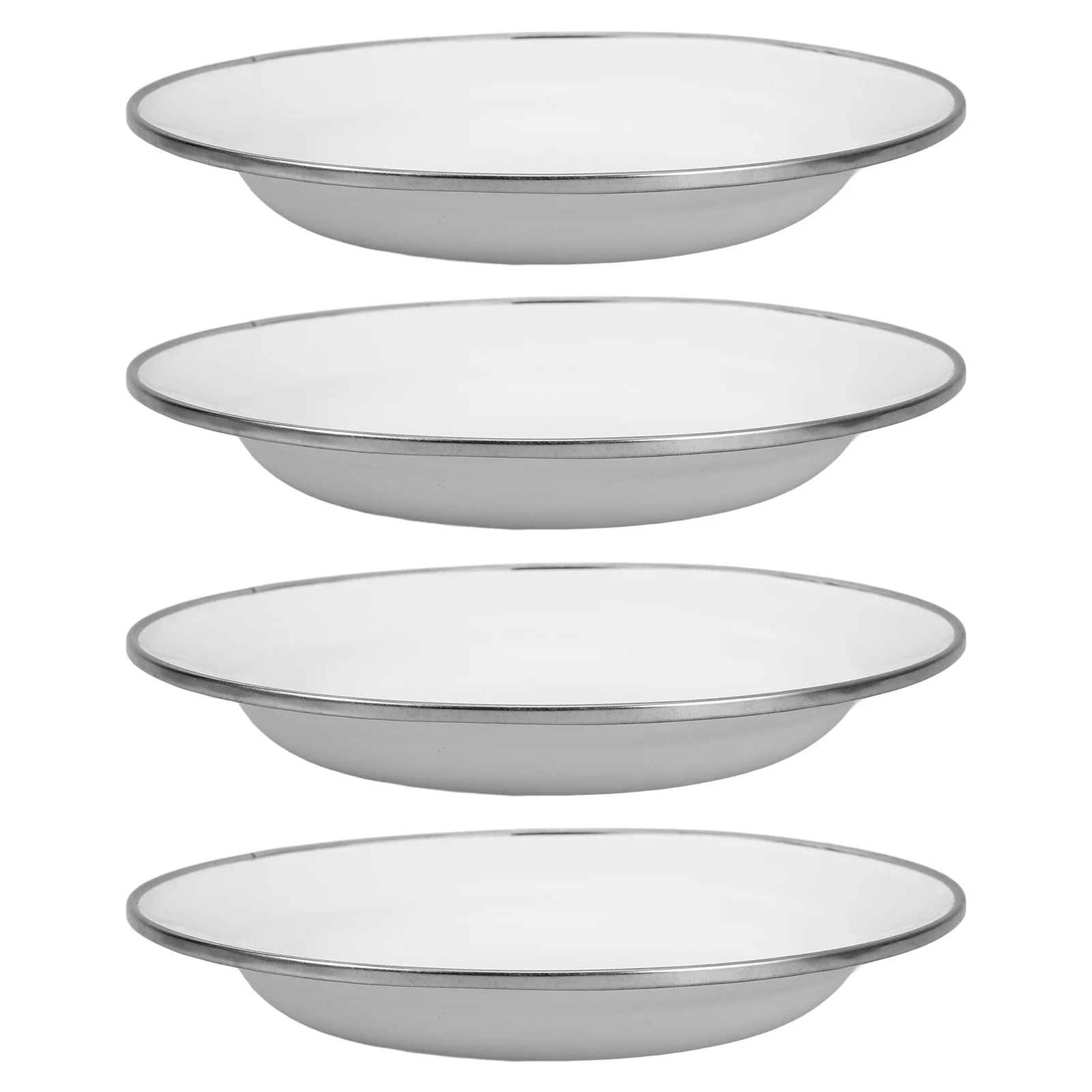 

4Pcs Enamel Plates Vintage Snack Serving Dish Thick Retro Style Food Plate Decorative Home Kitchen Salad Steak Pasta Tray