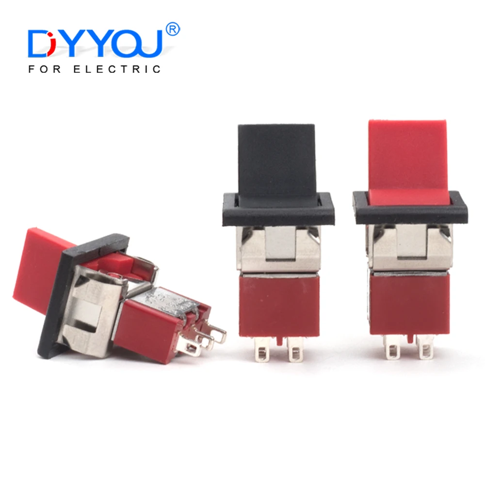 5PCS Mini Toggle Switch 3/6 Pin 2/3 Position Square Snap-in Panel Mount Momentary Switches 5A125V 2A250V SPDT ON-ON ON-OFF-ON