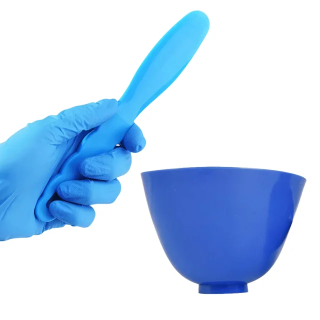 2 sztuk/zestaw laboratorium dentystyczne miska do mieszania z zestawem kijów gumowa elastyczna plastikowa szpatułka do materiałów laboratoryjnych z gipsu alginatowego