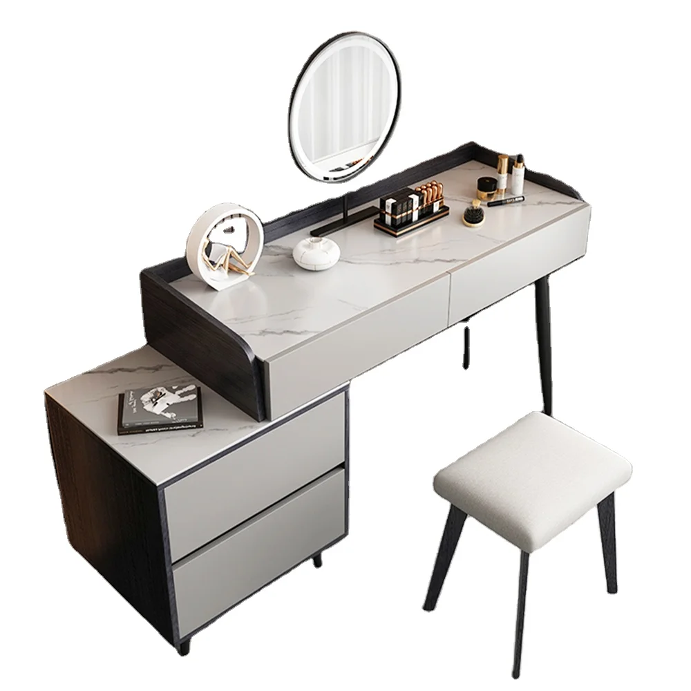 Luxury Dressing Table Modern Simple Small Family High Sense Light Luxury Storage Dresser Make up Table for Bedroom