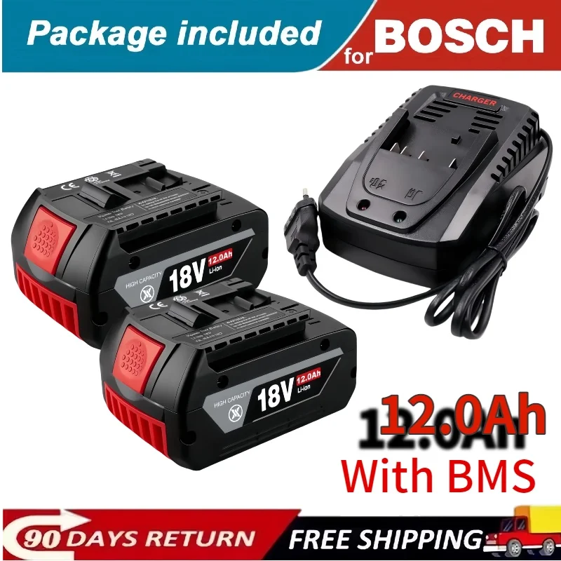 

New for BOSCH 18V BatteryAccessories Screwdriver Battery✅Suitable for BAT609 BAT609G BAT618 BAT618G BAT61412.0Ah + Charger