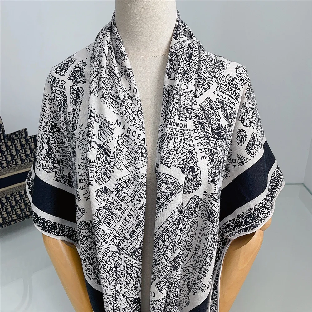 

Женский роскошный шарф из искусственного шелка, 130x130 см, теплый, гладкий, универсальный, подарок, женский, для офиса, вечеринки, путешествий, модный