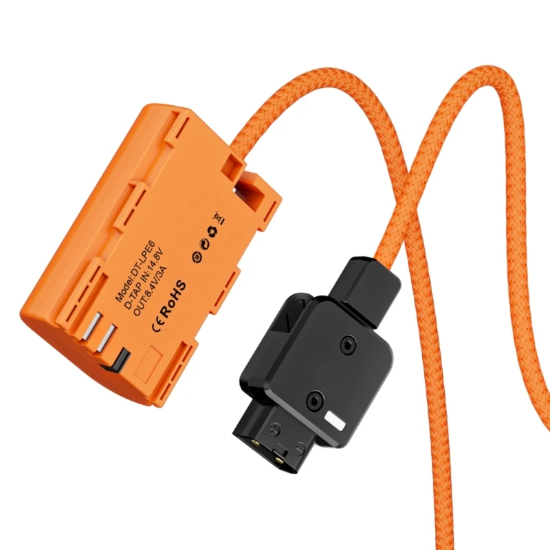 USB tipo C PD 9V a LPE6 /12V-17V D Tap a E6 batería simulada para cámaras R5 80D 70D 60D 90D 5DIV Cable de alimentación continua