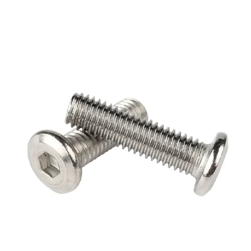 5~100PCS Skewed Flat Head Chamfered Hexagon Socket Head Screws M2 M2.5 M3 M4 M5 304 Stainless Steel Furniture Hex Socket Bolts