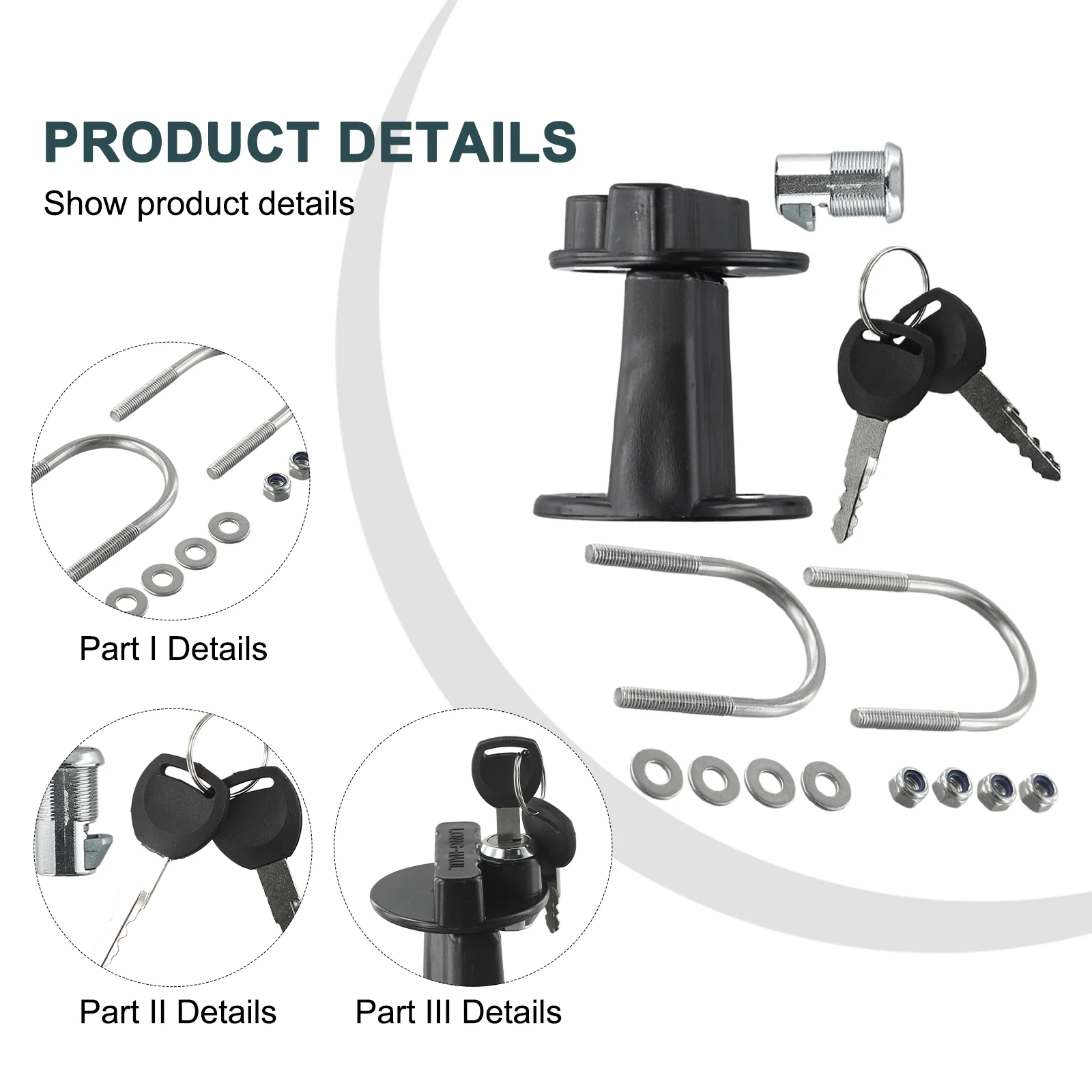 Brand New Garden Indoor Updated Lock Lock With Key 1 Set Accessories Black Holder Lock Fastener Parts Replacements