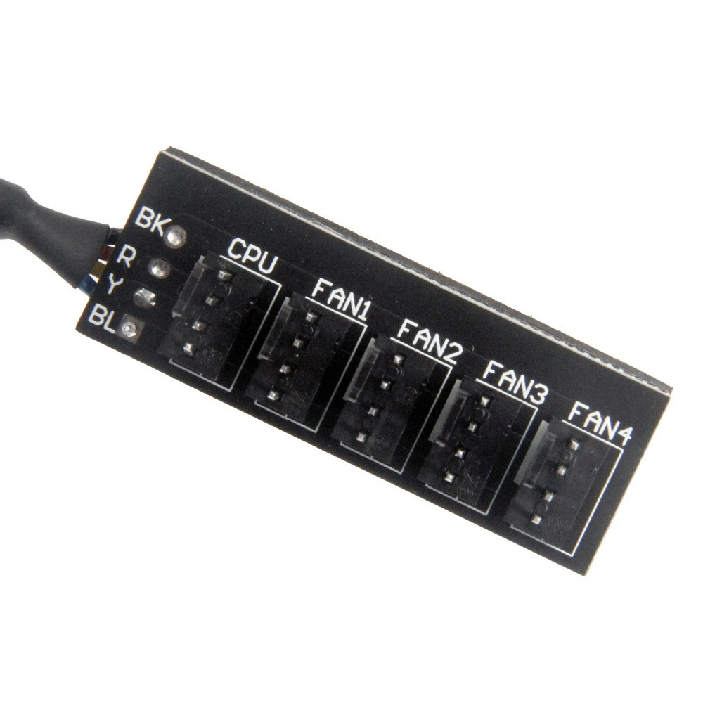 Superior 1 To 5 4-Pin PWM Hub CPU Cooling Fan/Case Splitter Adapter Braided Power Cable Hub Splitter Adapter