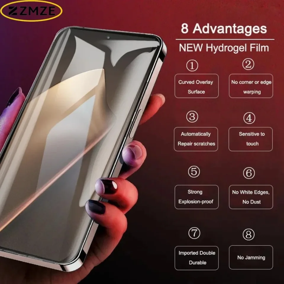 5 Piezas Película de Hidrogel para Xiaomi 17 15T Pro 14T 13T 12T 11T 10T Protector de Pantalla para Mi 15 Ultra 17 Pro Max Textura Suave Película HD 6