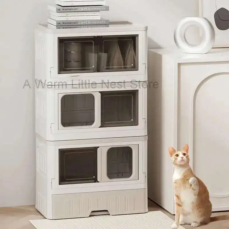 

Cat Cages Home Multi-layer Cat Villa Toilet Cat Litter Box Integrated Kitten Cat House Free Space Cat Cage House Cat Supplies