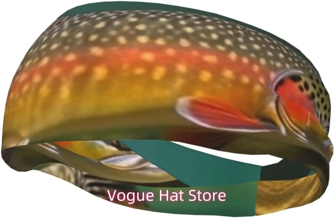 

Brook Trout Fly Fishing Sweatbands Sports Headbands for Men Women Fashion Non Slip Sweat Bands Moisture Wicking Hairbands Athlet