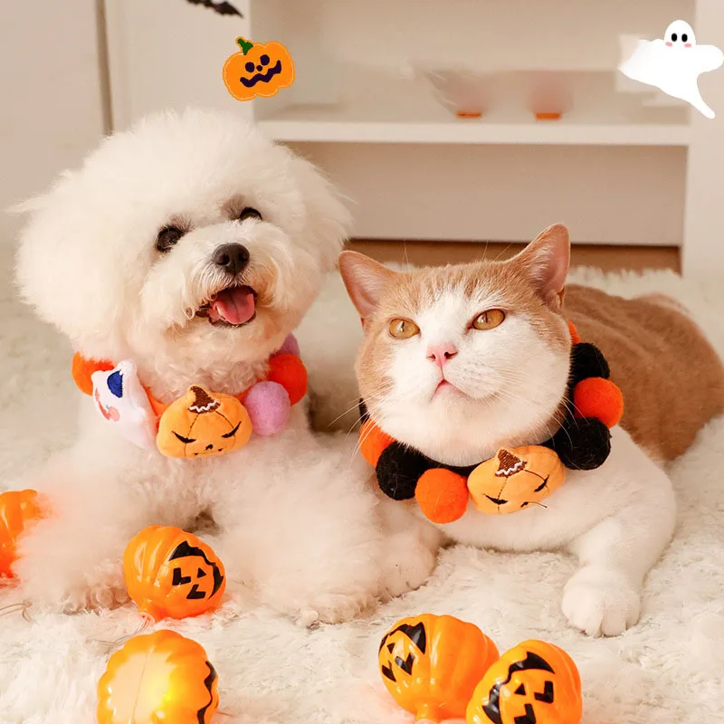 

New Halloween Pet Collar Pet Cats Dogs Hats Bracelets Accessories Festival Funny Pet Party Supplies Cat Scarf