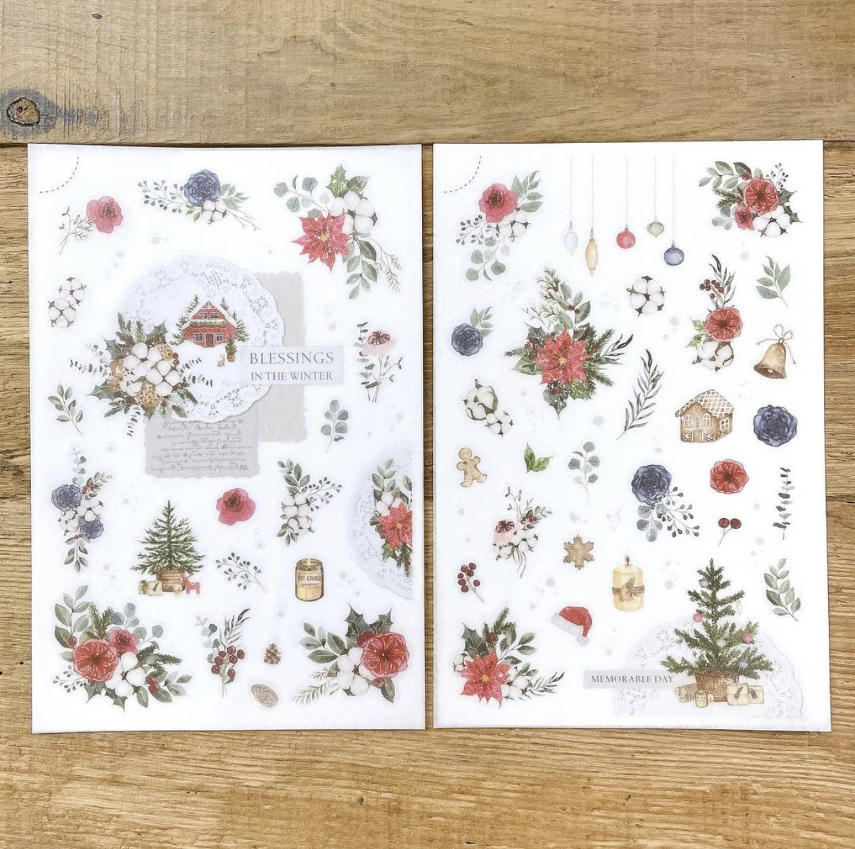 2023 Winter Christmas Transfer Sticker for Card Making DIY Scrapbooking Plan Decorative Sticker Sheet