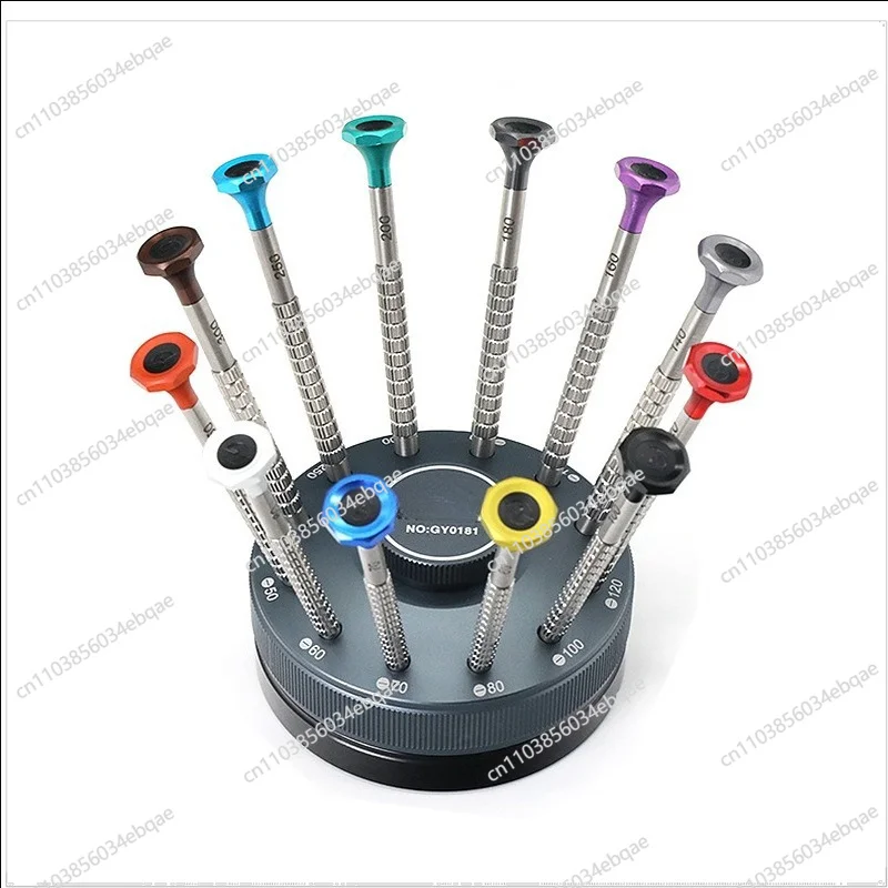For Clocks and Watches, One-word Screwdriver Turntable Set of 12 Watch Repair Tools