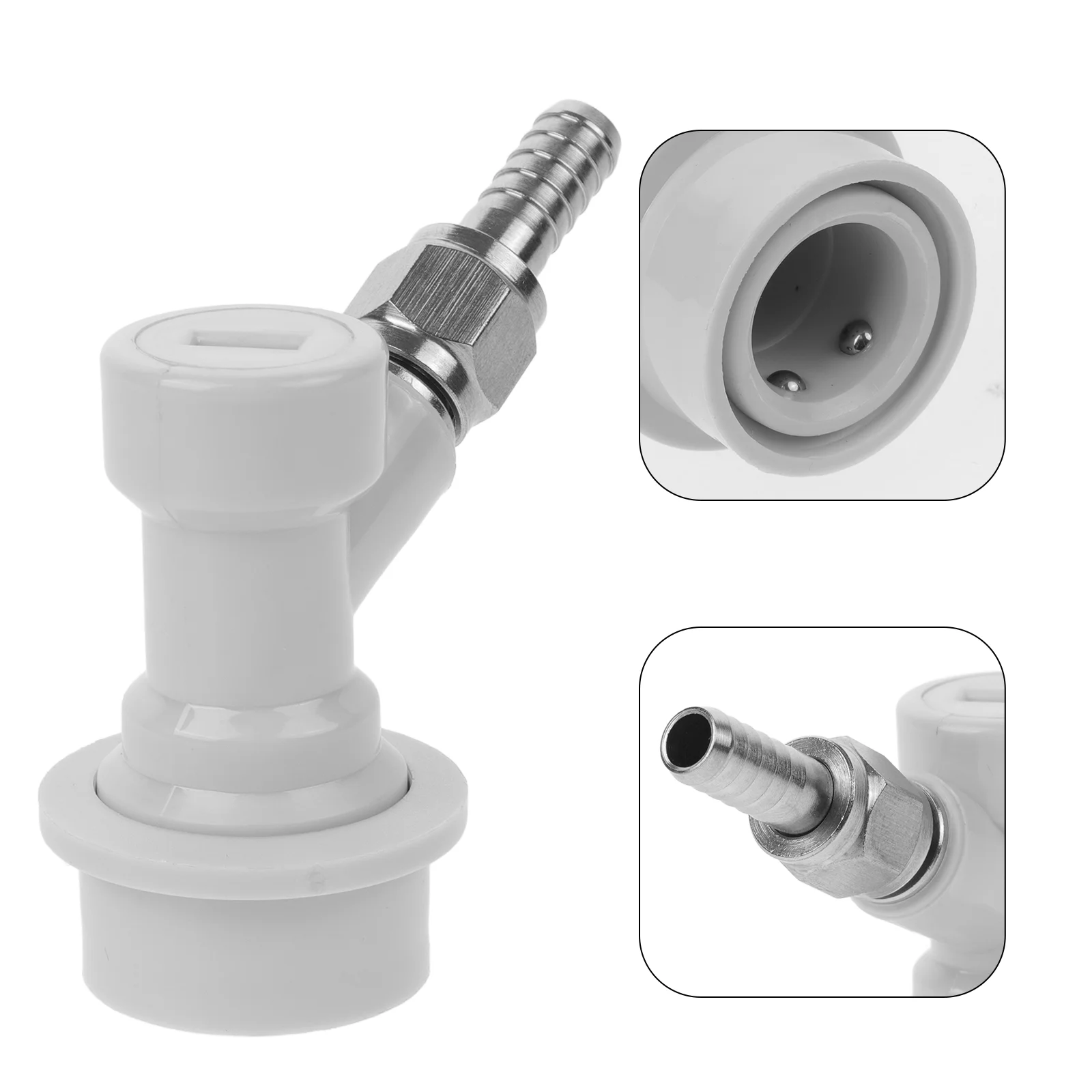 

2 Pcs Stainless Steel Lock Keg Fittings Gas Disconnect Push Connections Carbonated Beverage Dispenser 5 16 Flare