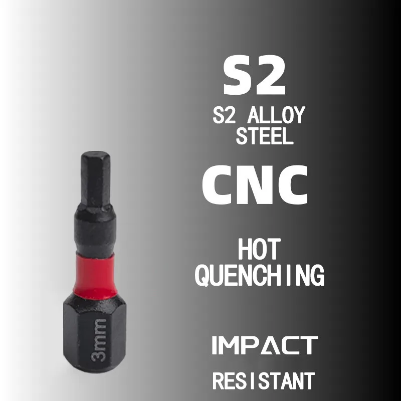 S2 Steel Metric Magnetic Screwdriver Bit Hex Head Allen Wrench Drill Bit Set Impact Screw Driver Drill Bits for Power Tools