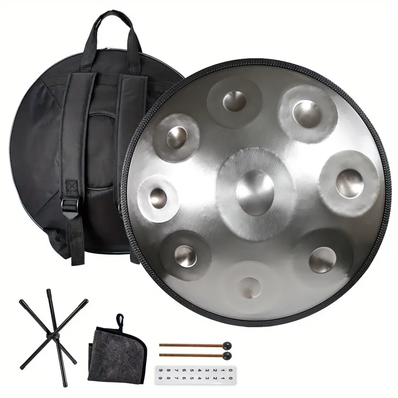 Professional Grade 18-Inch Handpan Drum with 9 Tones & 440Hz Beginner's Healing Percussion Instrument with G Key view 5