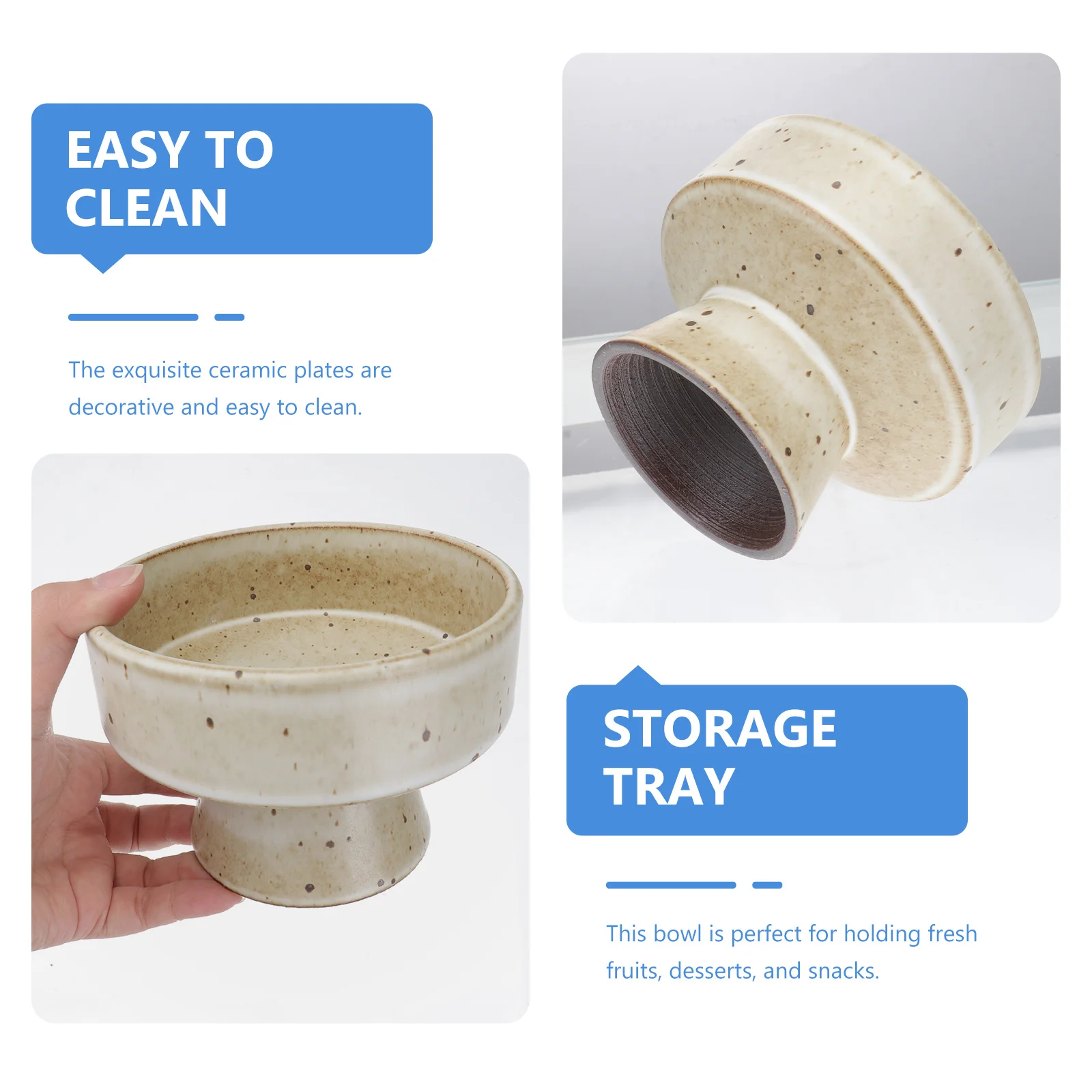 

1Pcs Decorative Ceramic Food Storage Tray for Fresh Fruits Desserts Parties Weddings and Photo Props Fruit Plate