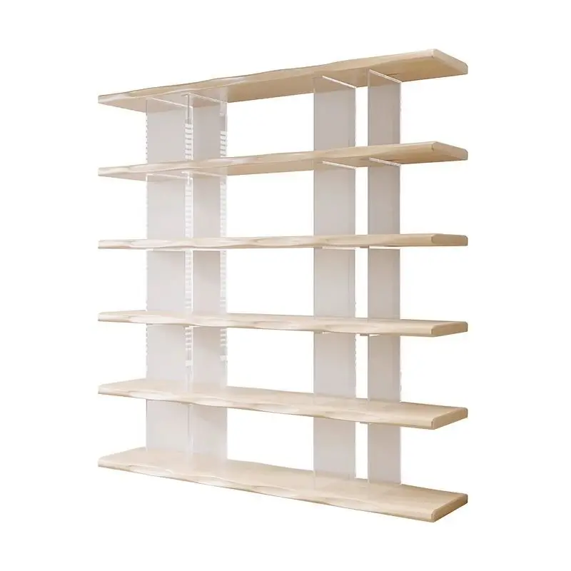 

Acrylic solid wood wall bookcase, display shelf, multi-layer storage, creative suspension