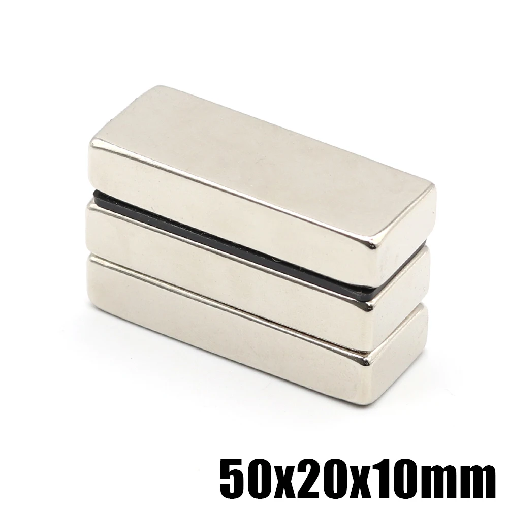 

1/2/5Pcs 50x20x10 N35 NdFeB Neodymium Magnet 50MMX20MMX10MM Super Powerful Block Permanent Magnetic imanes 50*20*10