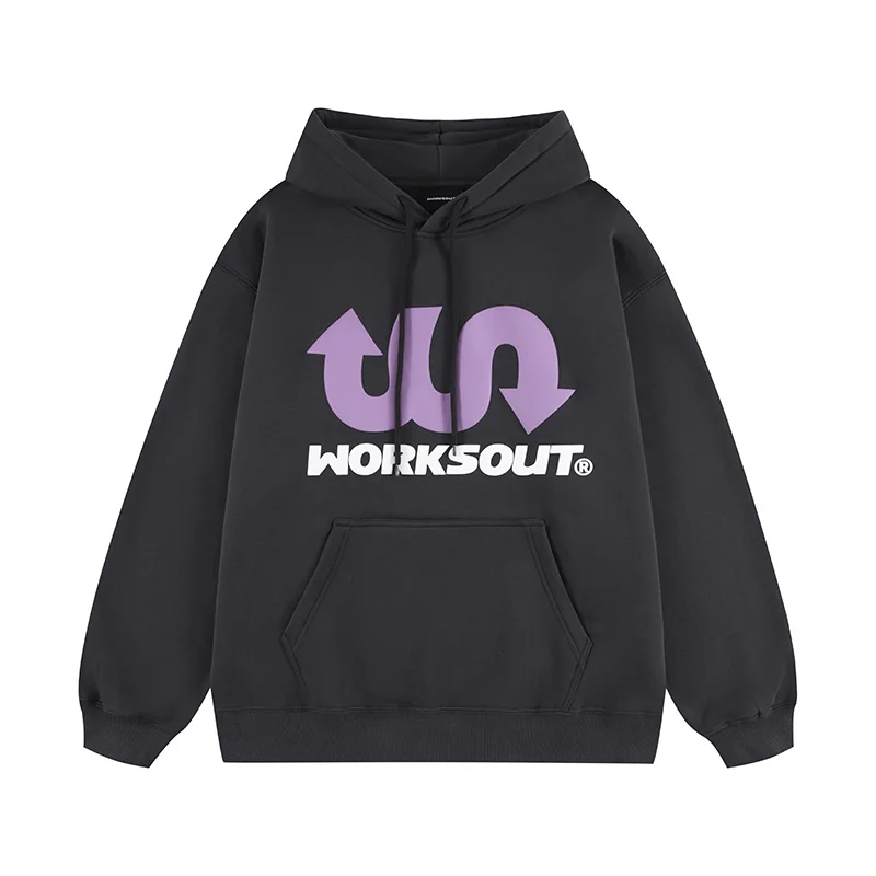 

Fashion Color Contrast Pure Cotton Printed LOGO Hoodie Trend Street Lovers Hoodie Autumn and Winter Streetwear Hoodies