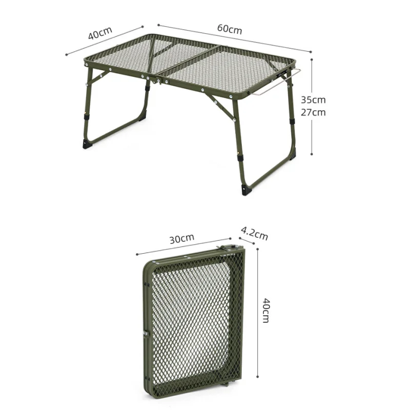 Imagem -02 - Liga de Alumínio Mesa de Jantar para Acampamento ao ar Livre Portátil Liftable Self-driving Ferro Mesh Folding Table Novo