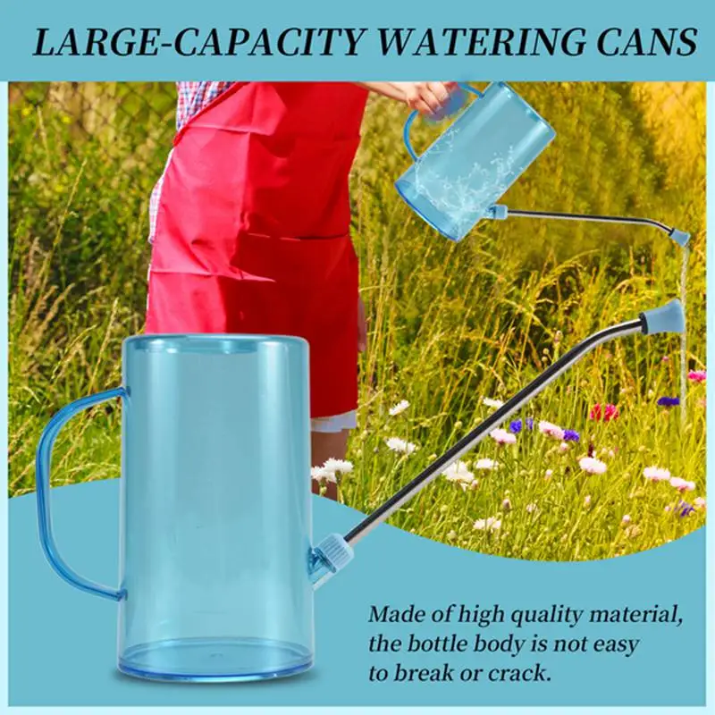 ABXF-blauwe gieter, 1,5 l gieter met grote capaciteit, gieter met lange uitloop en lekvrije pakking, voor vetplanten