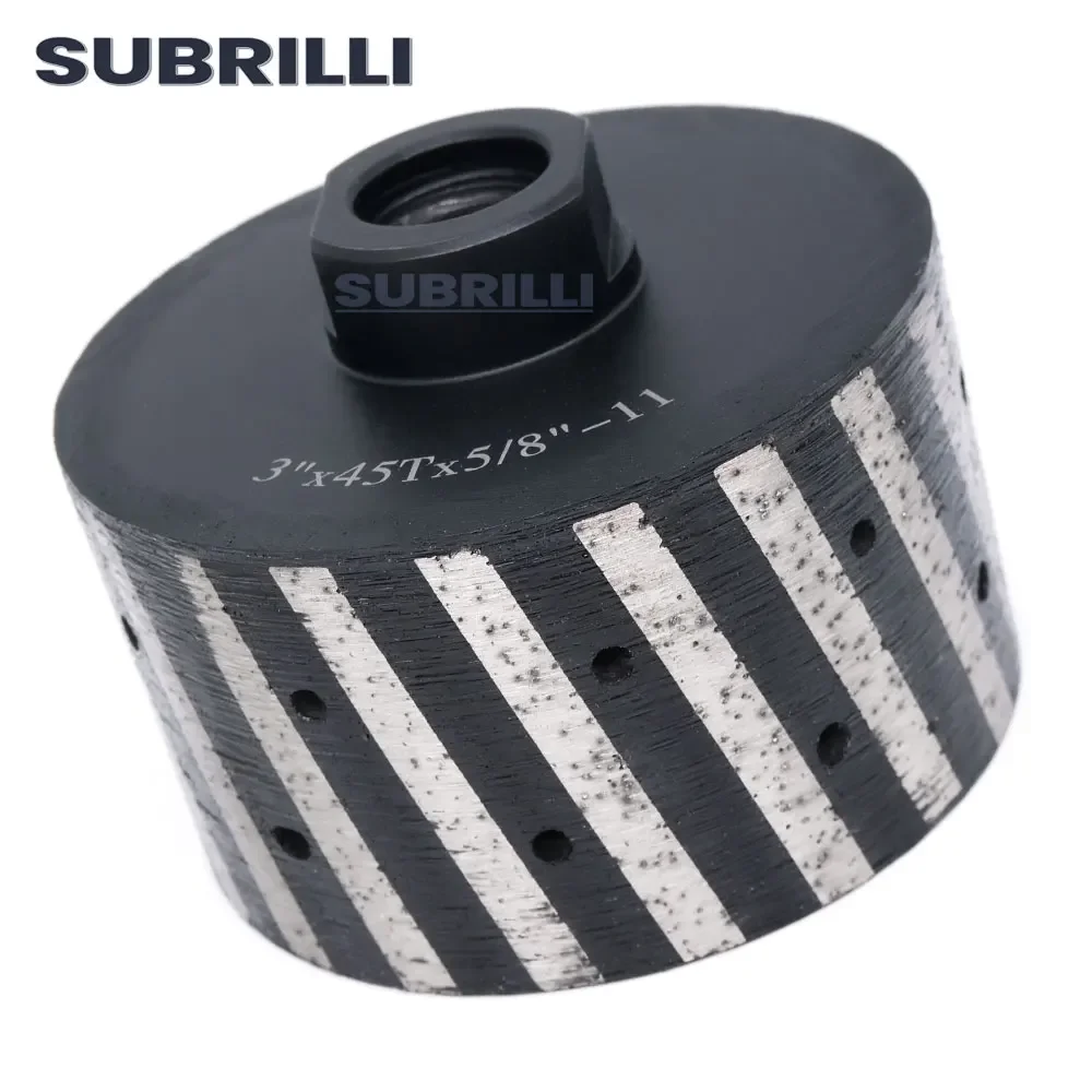 SUBRILLI 3 بوصة الماس طبل عجلة معدنية السندات الراتنج شغل صفر التسامح للجرانيت الرخام الخشنة حصى M14 5/8 "-11