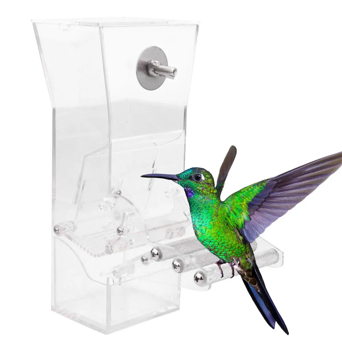 

Акриловая прозрачная кормушка для птиц большой вместимости для домашних птиц, для использования в помещении и на улице, с присоской, подвесная станция для кормления зябликов