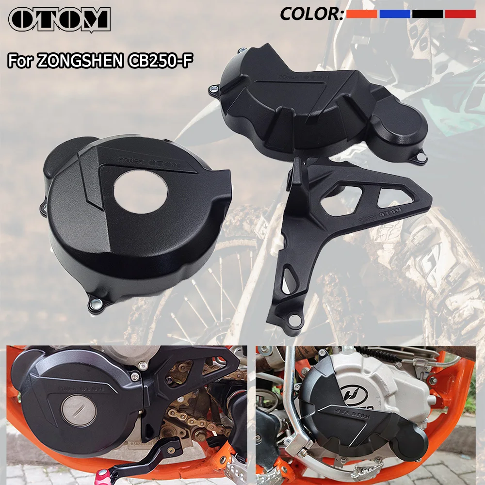 OTOM Motorcycle CB250-F Engine Guard Cover For ZONGSHEN KAYO GUIZUN BOSUER BSE Magnetic Motor Protection Clutch Driver Sprocket