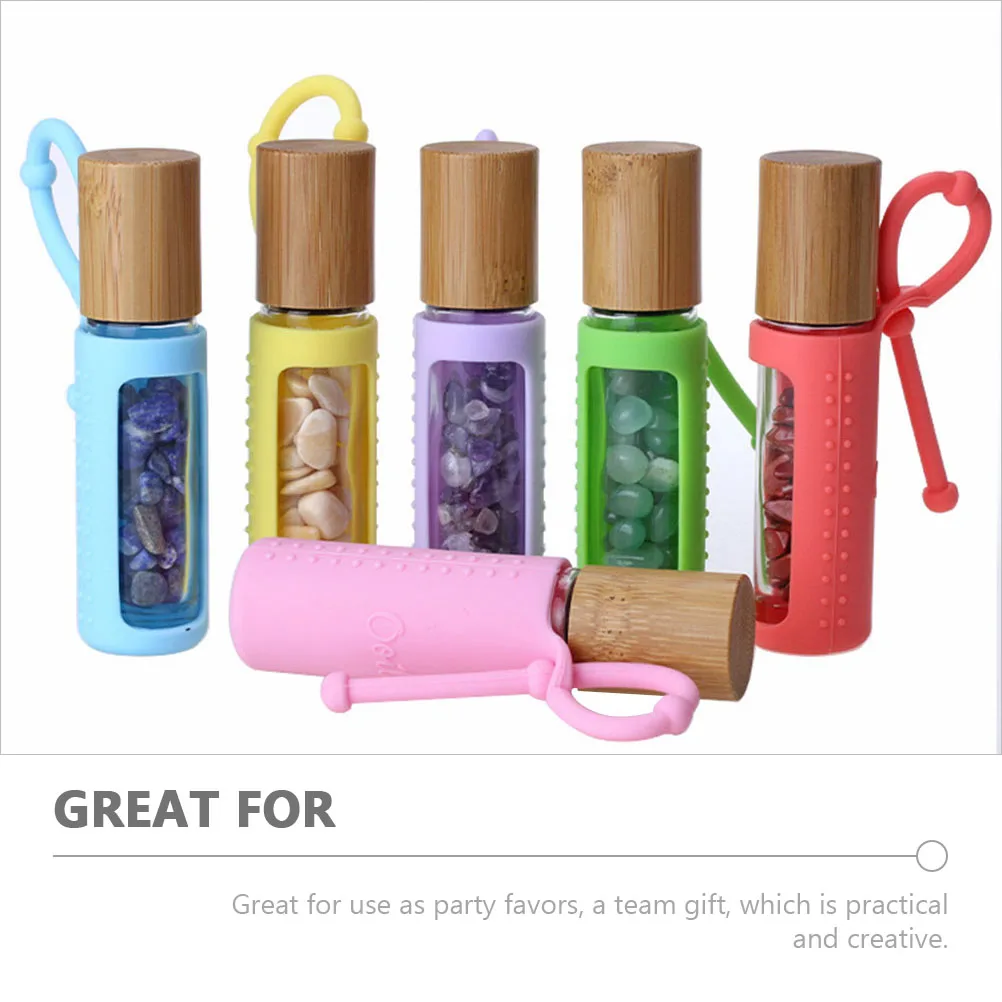 

12pcs Essential Oil Bottle Colorful Sleeve 10mL Roller Protective Shell Silicone Cover Purple Yellow Green Pink