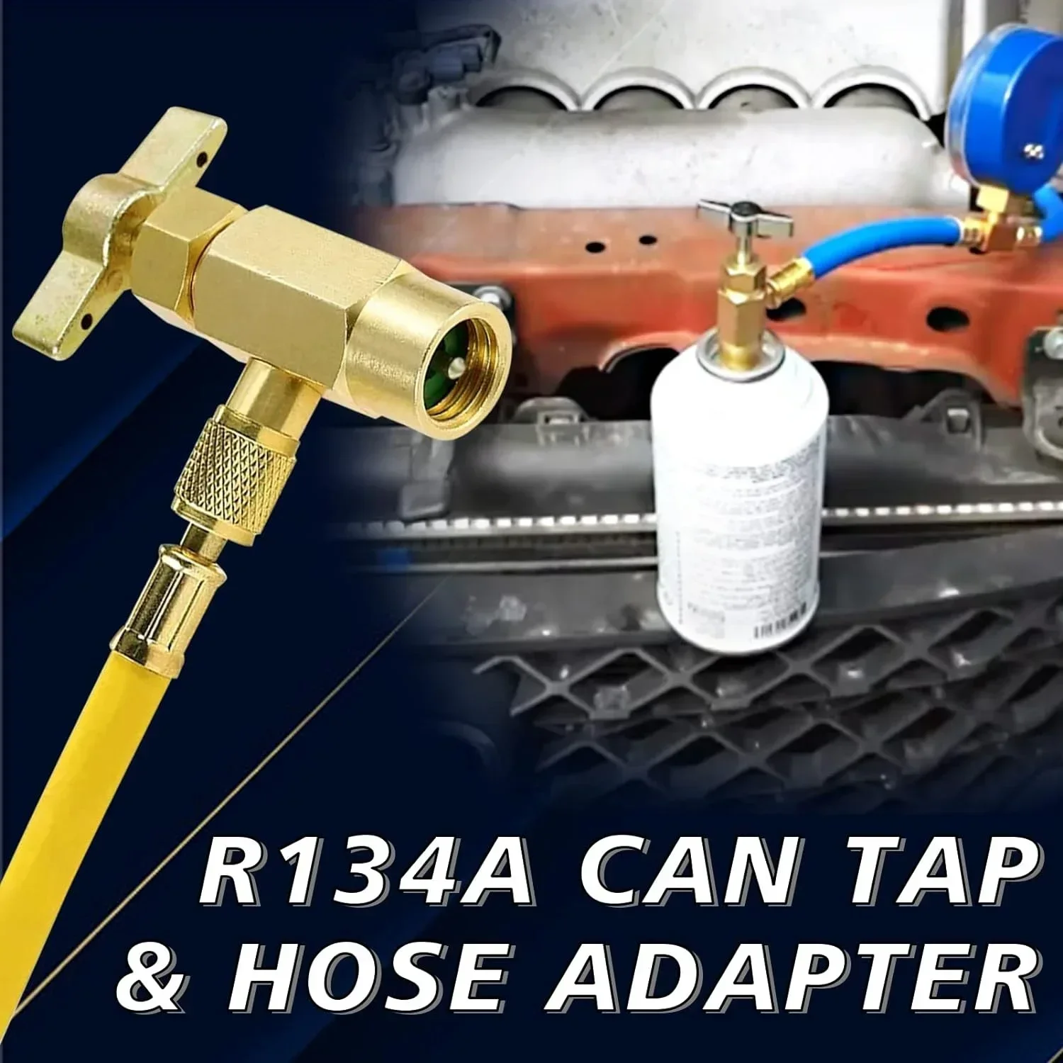 R134A refrigerant valve for filling air conditioning systems, self-sealing,tapable and puncture design, refrigerant tank adapter