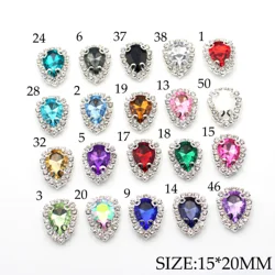 10 / lot 15* 20mm metal rhinestone button decoration Diy wedding invitation decoration brooch hair flower center accessories