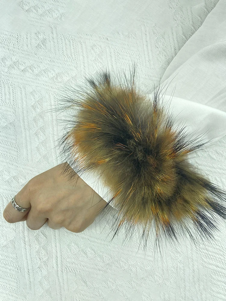 Fur Cuff Hair Accessories Real Raccoon Fur Wrap Bracelet Women Summer Sexy Luxury Natural Raccoon Fur Cuffs Accessories Ancklets