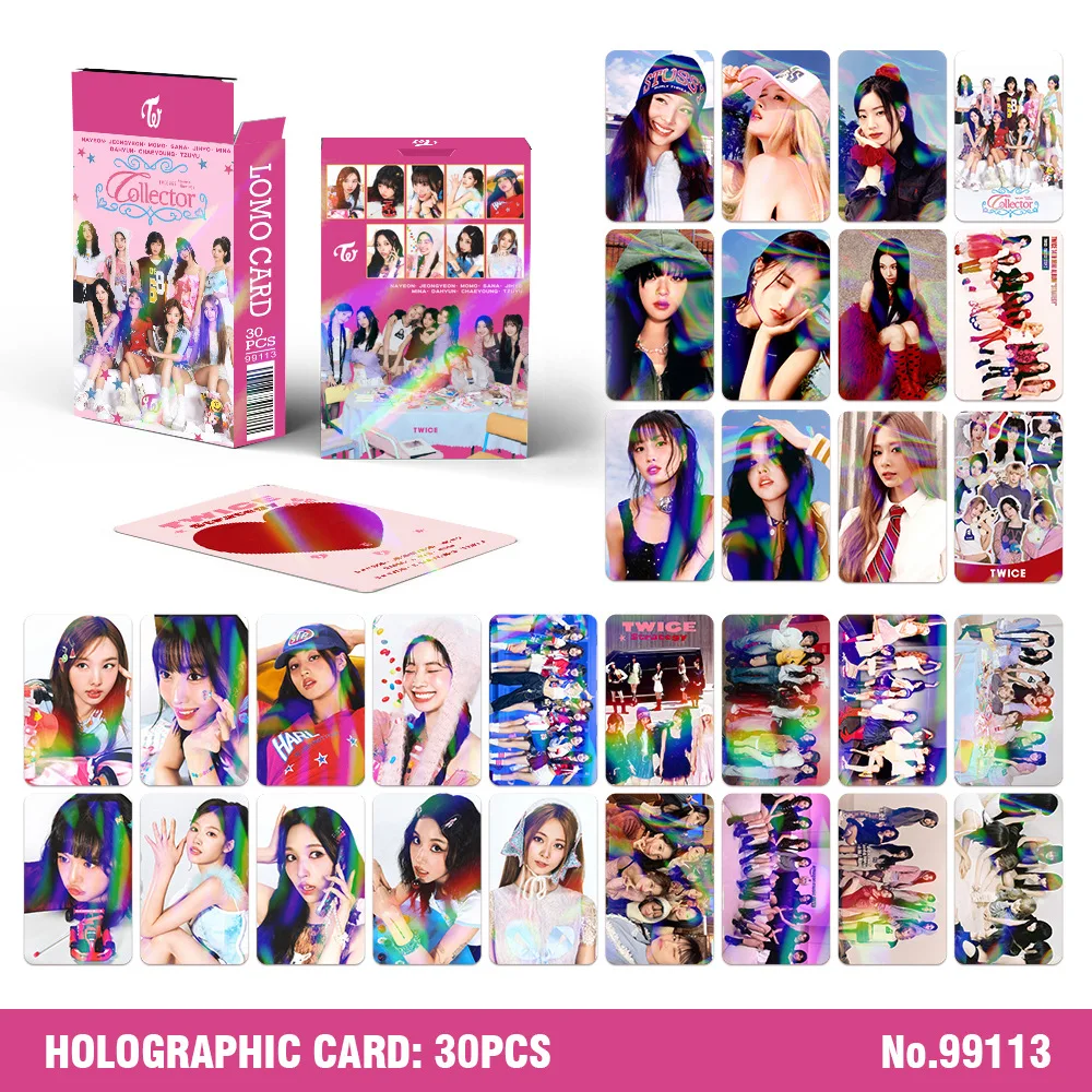 30 قطعة/TWICE ألبوم جديد ليزر صور بطاقة مروحة جمع بطاقة فلاش لومو بطاقة مروحة هدية