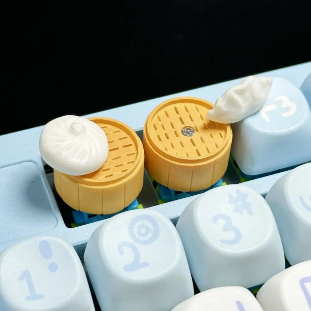 

Universal Dumpling Bun Keycaps Little Key Food Cute Dumpling Keyboard Cap 3D Decoration Mechanical Keyboard Keycap Cross Axis