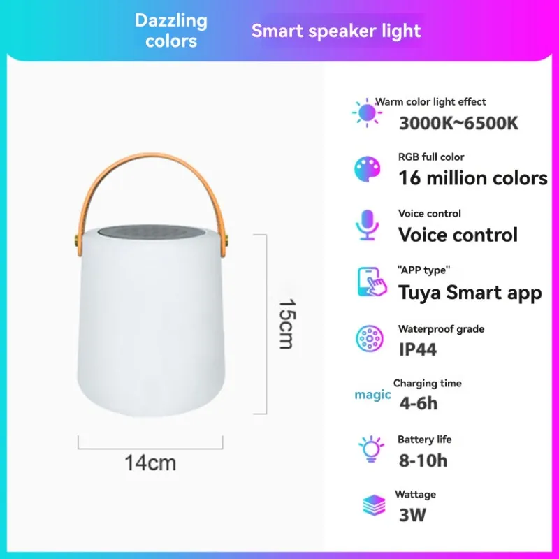 B92B-Portable For Bluetooth Speaker With LED Light - Waterproof, Voice Control, Multi-Scene Use