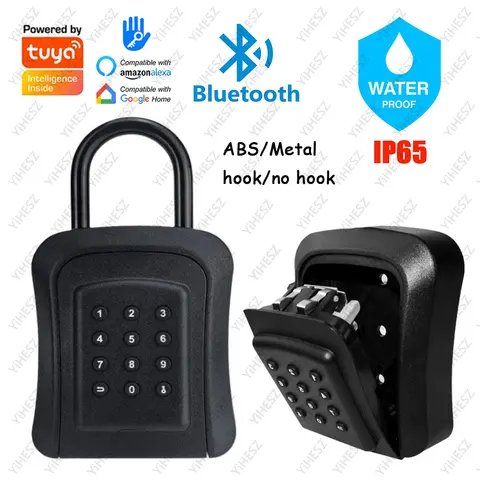 Tuya/TTlock Smart Password Key Box Outdoor IP65 Waterproof Anti-theft Box Safe Security Intelligent ABS/Metal Smart Wall Mount