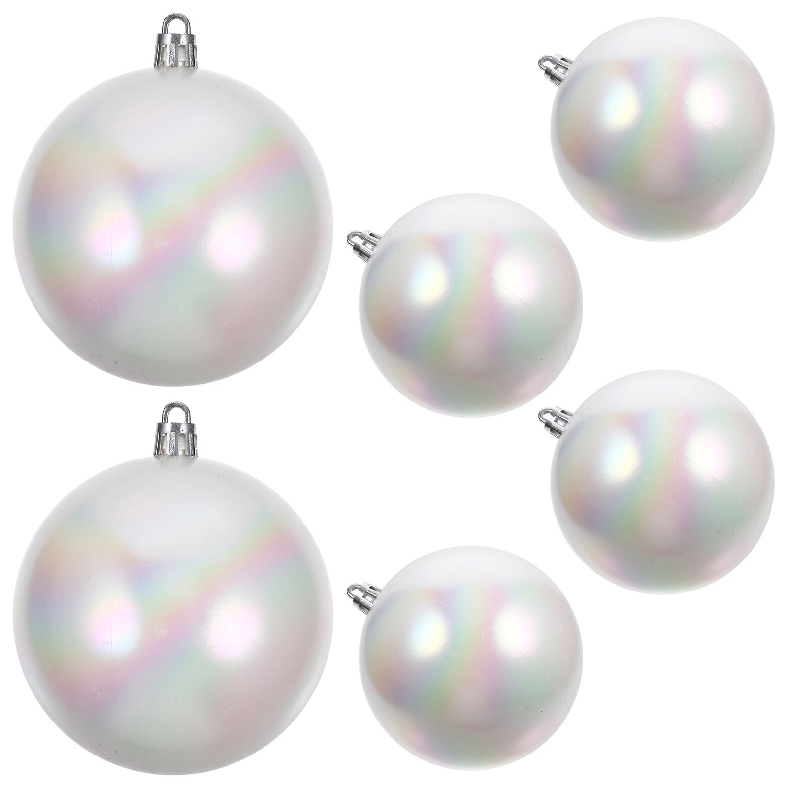 

6 Pcs Balloon Decoration Child Clear Iridescent Ornaments Plastic Baubles Christmas Decorations Irridescent