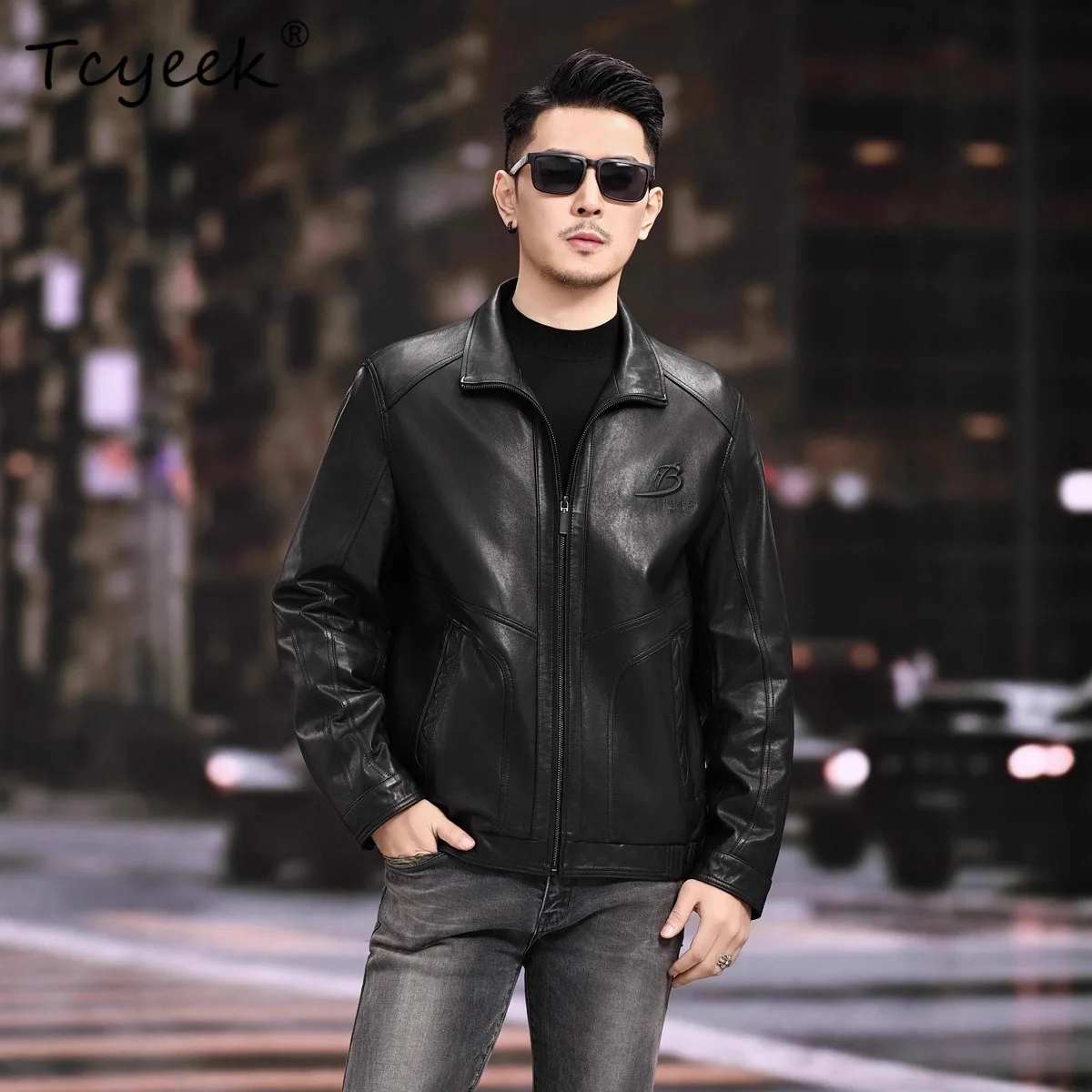 

Tcyeek куртка из натуральной овчины, мужская весенне-осенняя одежда, мужское пальто, новые пальто, растительного дубления Jaqueta Couro