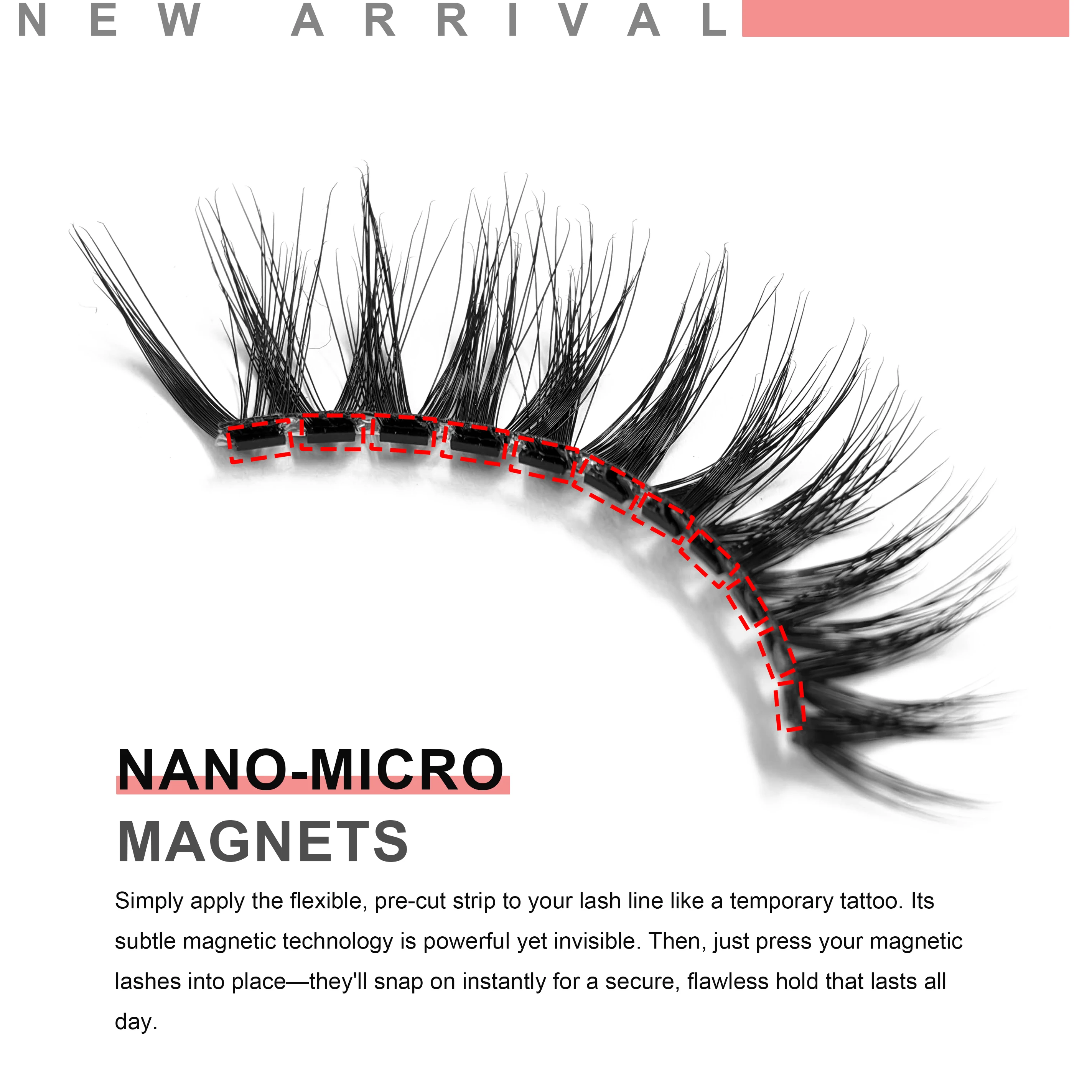 Nuevas pestañas magnéticas ligeras y suaves de aspecto Natural, pelo sintético, pestañas magnéticas de buen precio con pegatinas magnéticas