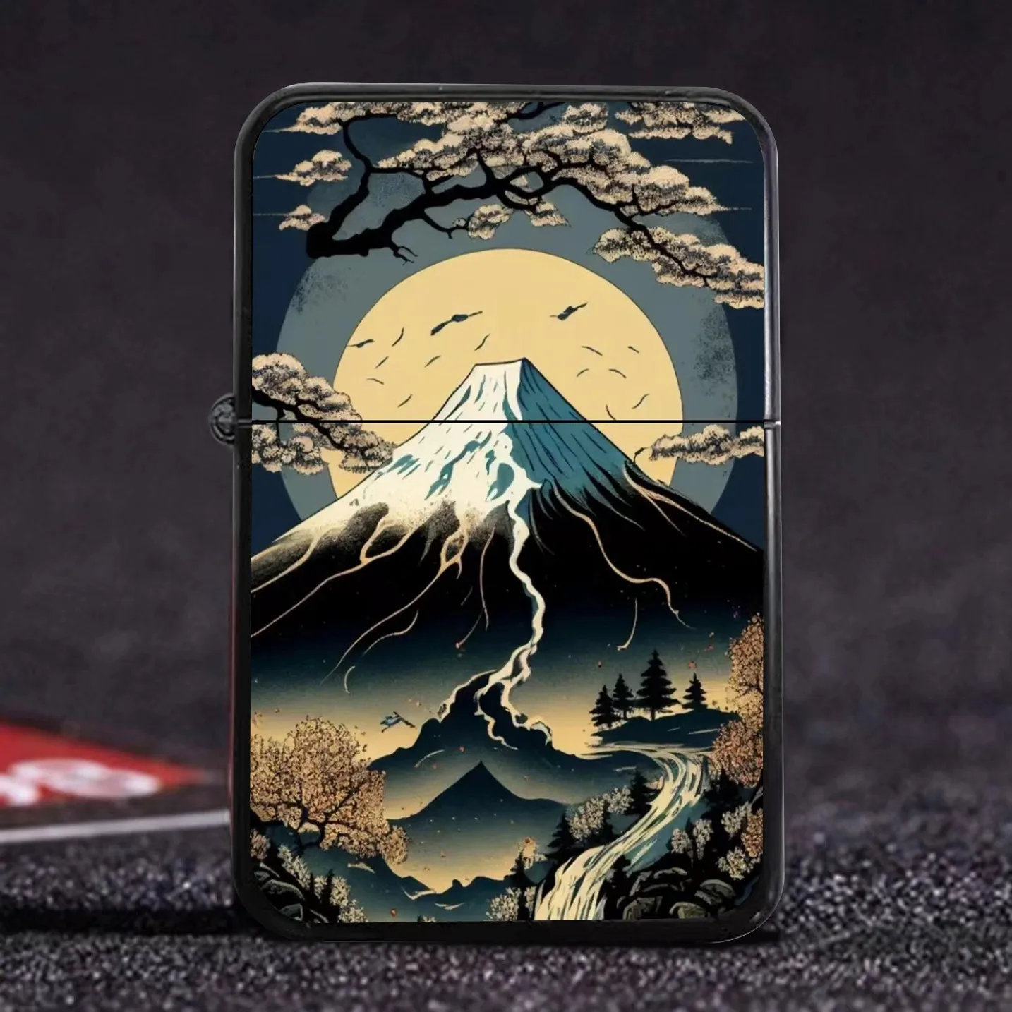 Fuji Mountain Kerosene Lighter Metal Windproof Lighter Landscape Creative Advertising Machine Scenic and Historic Site Lighter