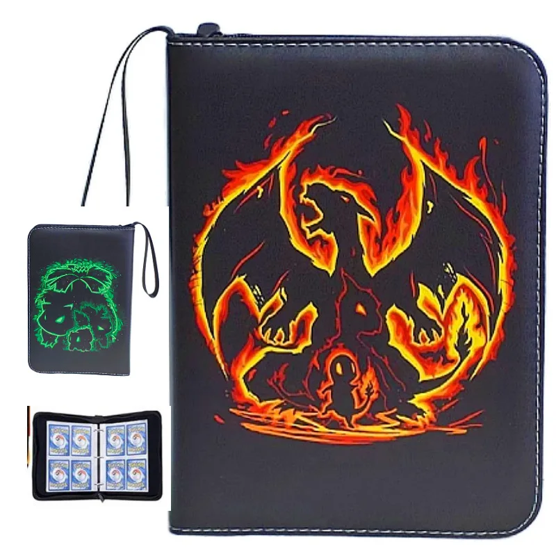 Imagen de Álbum de tarjetas con cremallera de PU para 400 tarjetas, carpeta de colección para tarjetas Pokémon, hobby.