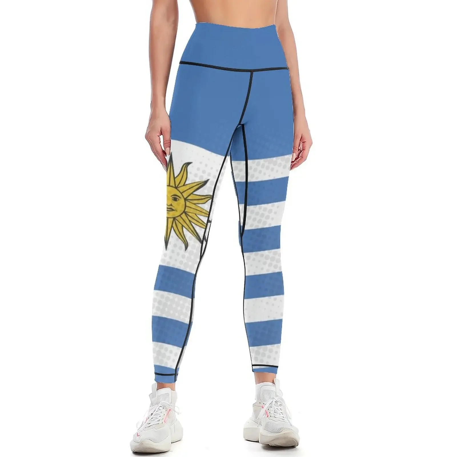 

Argentina Waving Flag Design for Word Cup Leggings Women sports gym sportswear woman gym's sportswear Womens Leggings