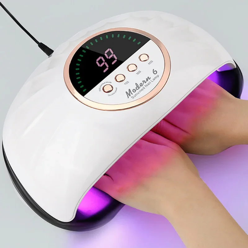 Secador de uñas UV LED, lámpara para curar todos los esmaltes de Gel con detección infrarroja, herramienta profesional de salón de manicura, arte de uñas, 268W