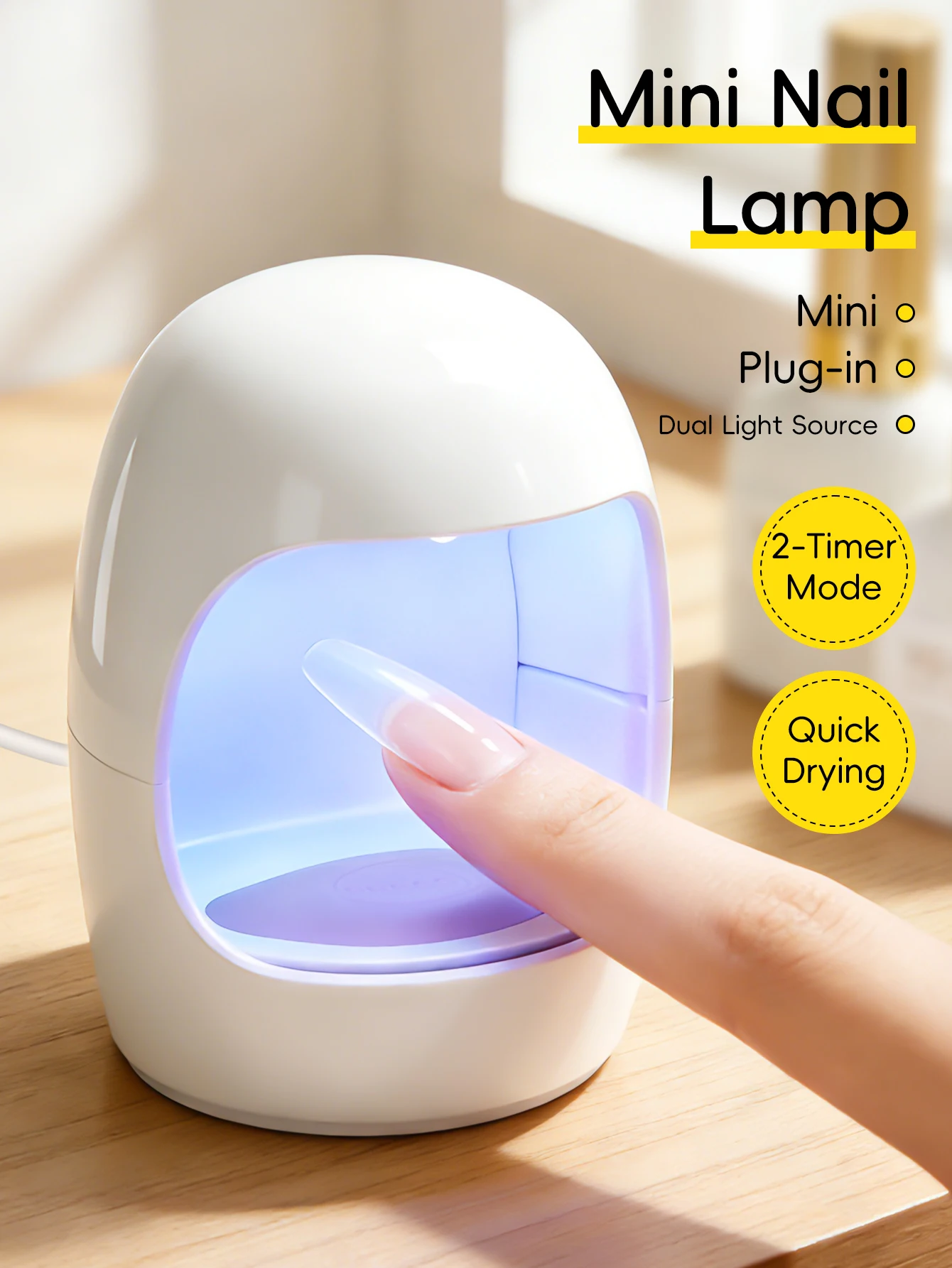 Mini Q-shaped Nail Lamp, UV/LED Nail Dryer, Quick Drying Nail Gel Nail Dryer, For Home Nail Art DIY