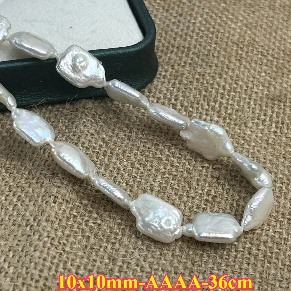 

10x10mm4A Radiant Natural Freshwater Pearl Spacer White Square Baroque Bead Jewelry MakeDIY Necklace Bracelet Women Gift Wedding